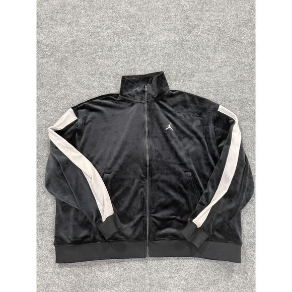 Jordan Other - Jordan Track Jacket Mens Large Black Velour Full Zip Oversized Fit Basketball